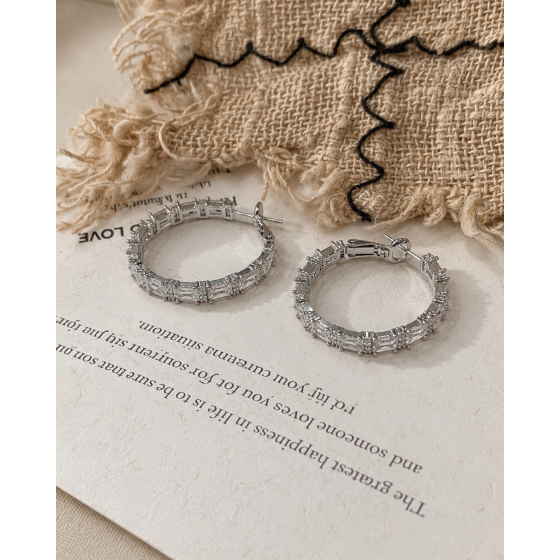 Cubic Zirconia Pavé Earrings