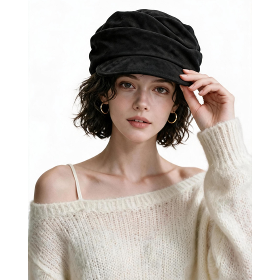 Draped Suede Cap